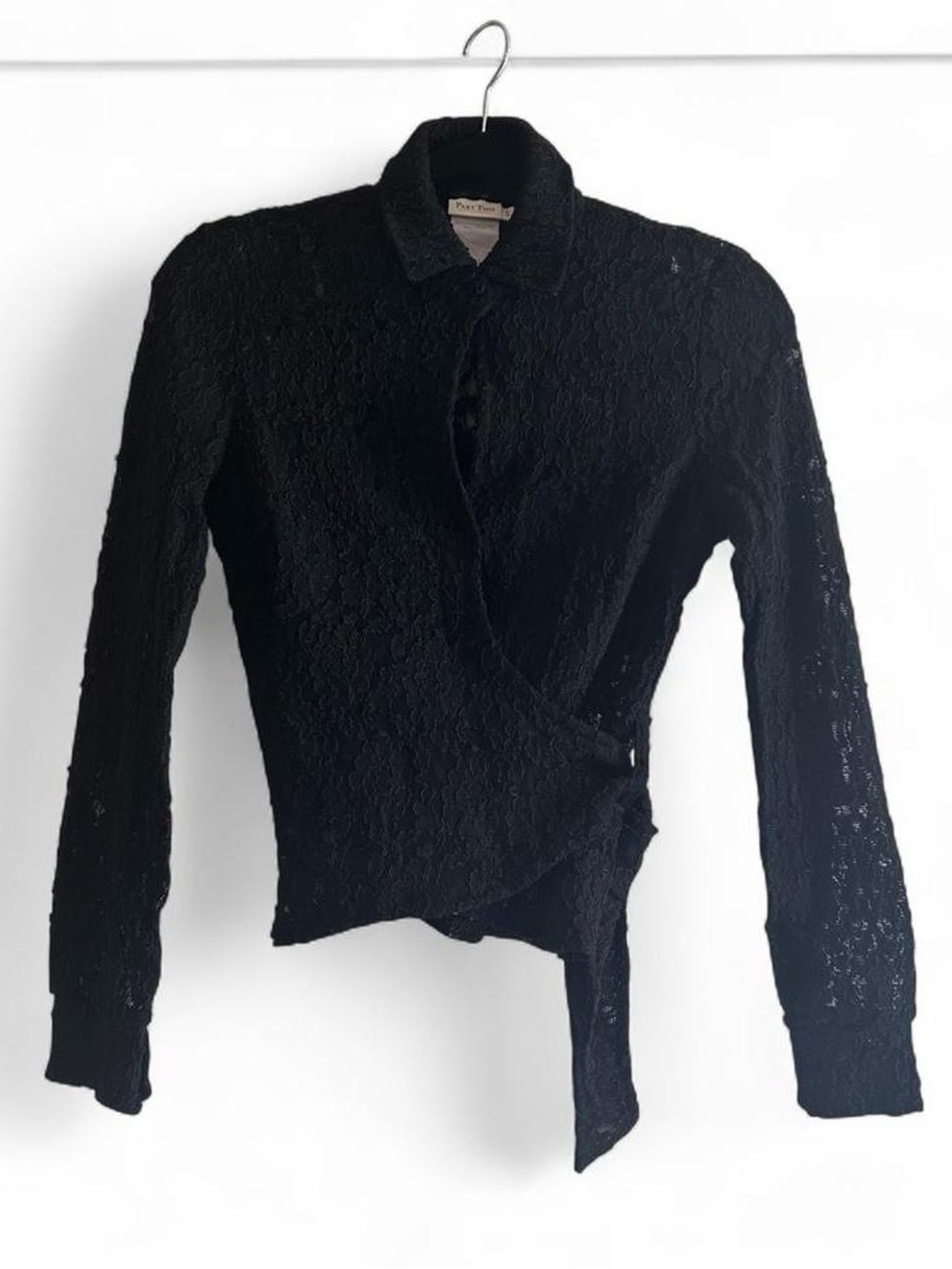 Black Lace Gothic Wrap Top By Part Two
